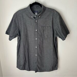 Patagonia Grey Bluffside Short Sleeve Button Down Organic Cotton - Large